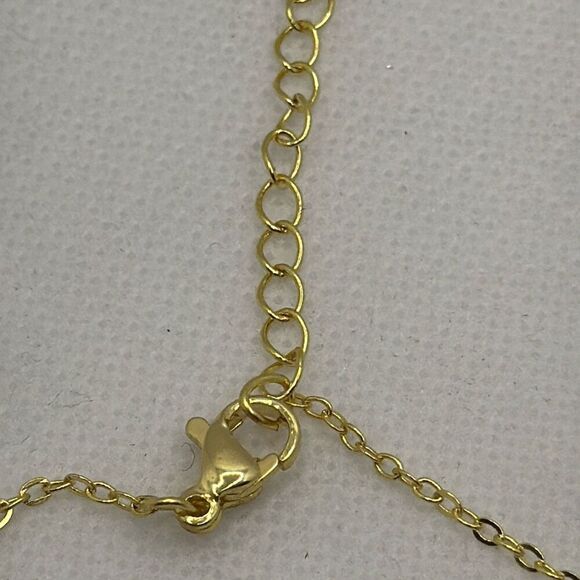 Brand New!! Chain necklace with 3D dog paw and faux moonstone - Picture 3 of 4